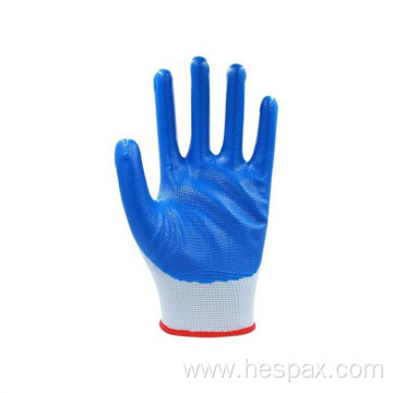 Hespax Nitrile Palm Coated Labor Safety Gloves Oilproof